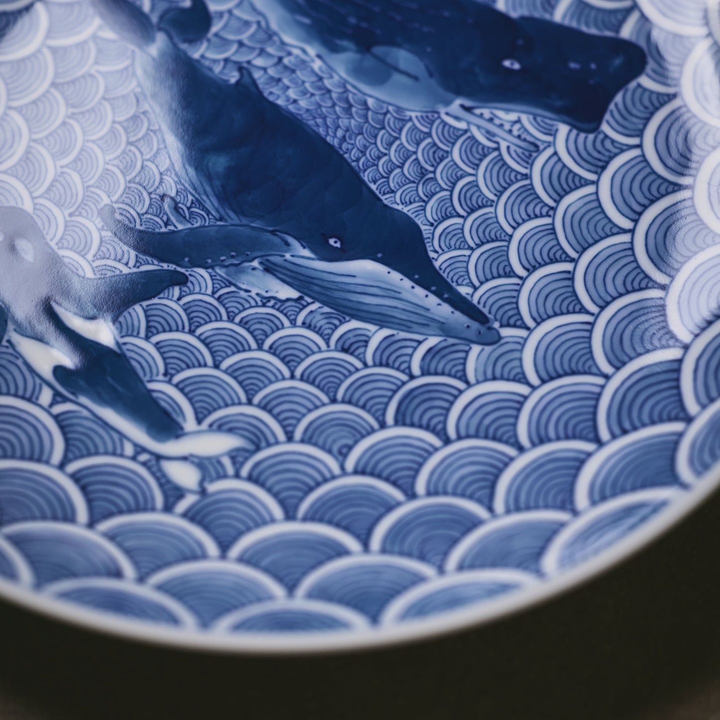 6-inch Plate – Seigaiha Whale Design