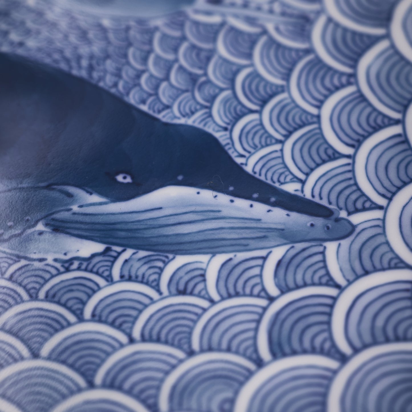 6-inch Plate – Seigaiha Whale Design