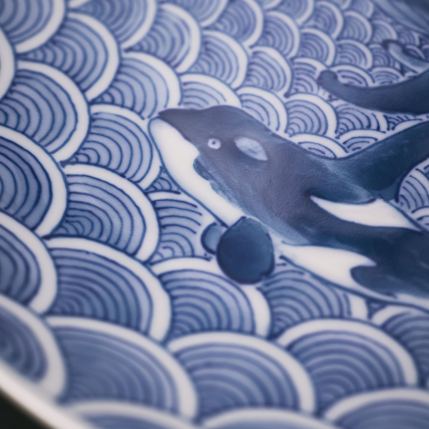 6-inch Plate – Seigaiha Whale Design