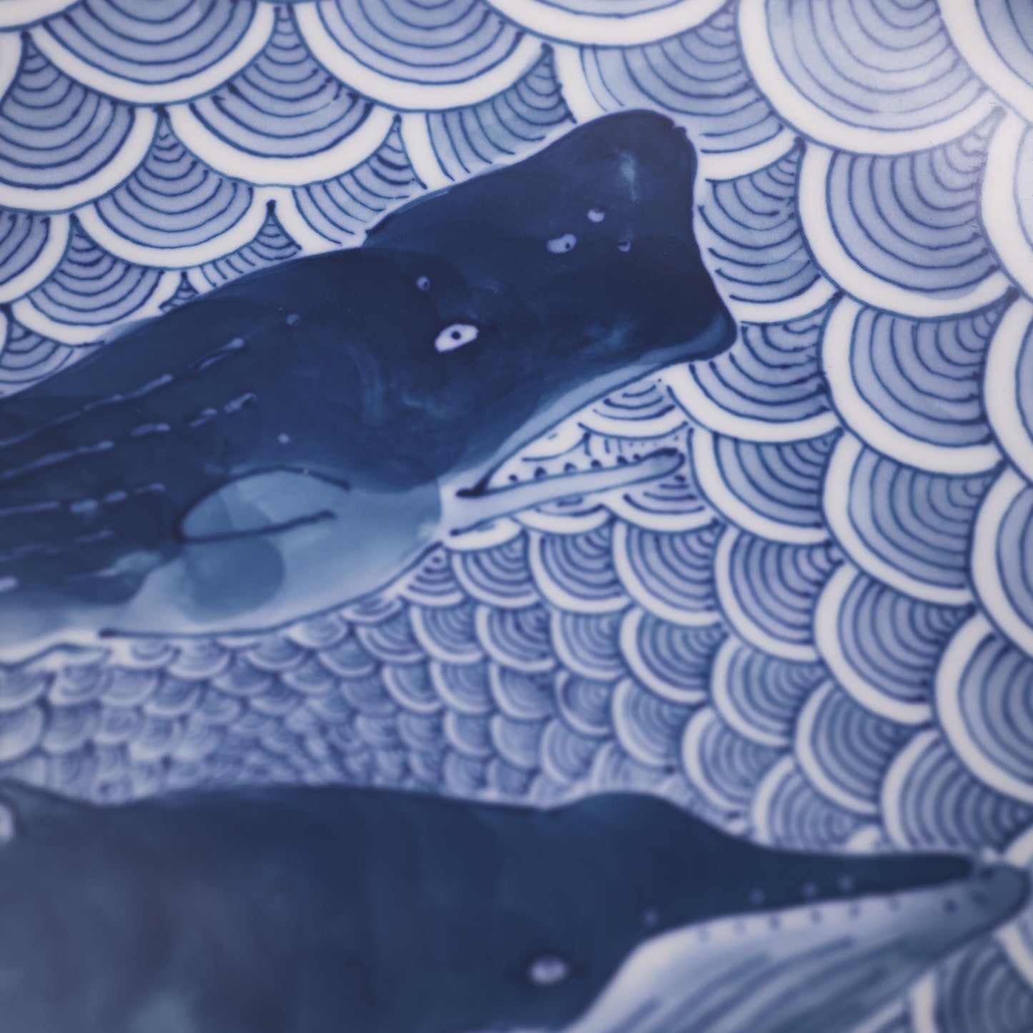 6-inch Plate – Seigaiha Whale Design