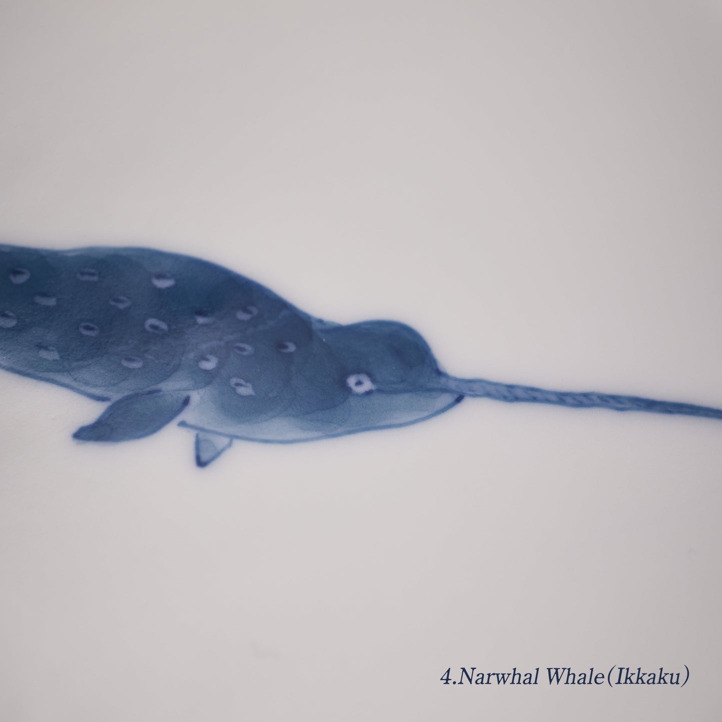 Whale Motif Plate – Kikyo-Rim 4-inch